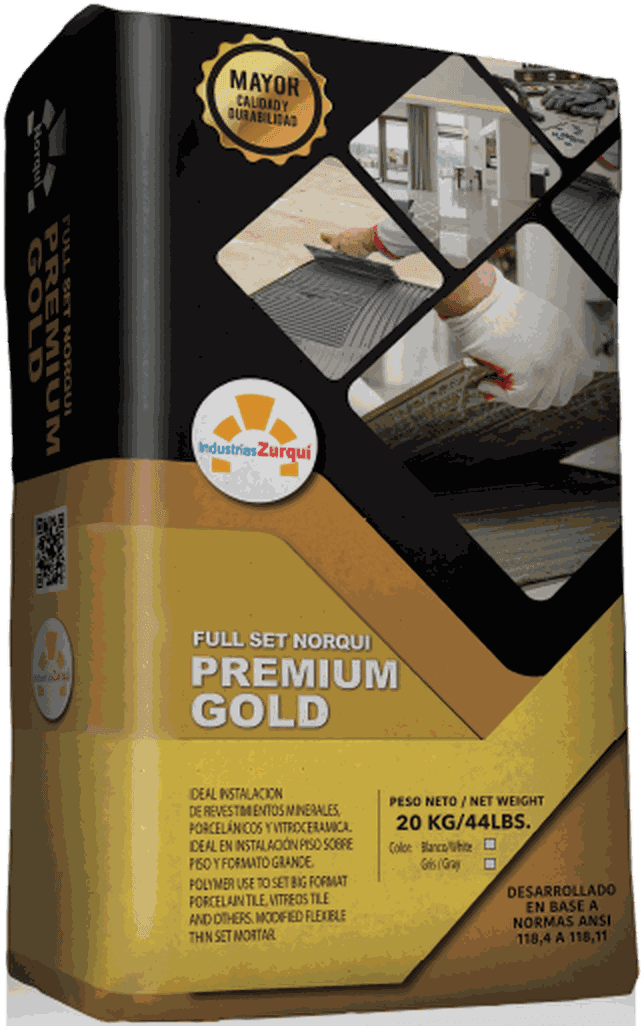 Saco de 20 kg de mortero de pega Full Set Norqui Premium Gold
